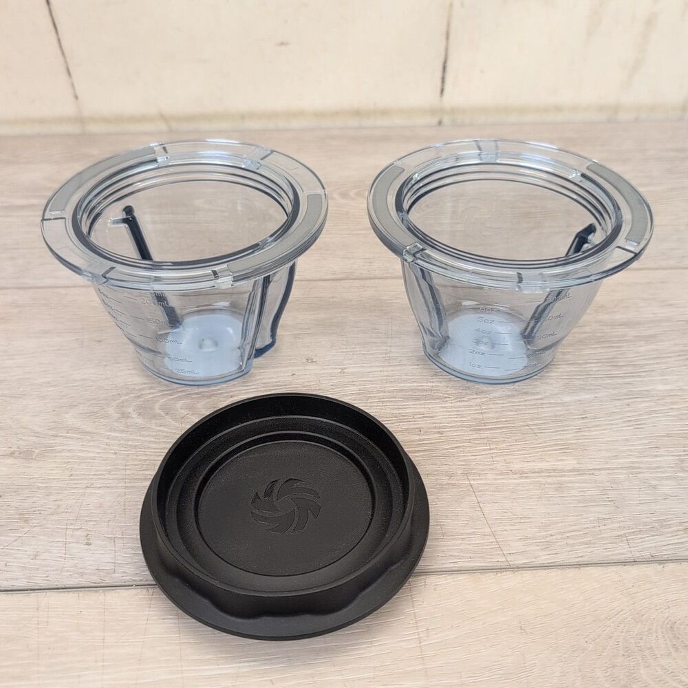Lot Of 2 Vitamix Blending Small Bowl Jar 8 oz w/ Lid OEM Replacement Part
